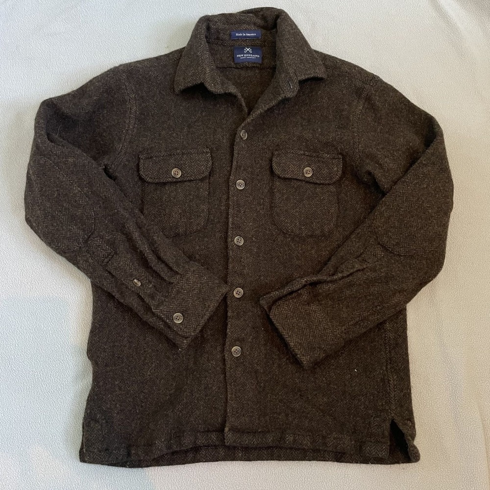 New England Shirt Company Mens Large‎ Wool Shacket Overshirt Wool Made in USA